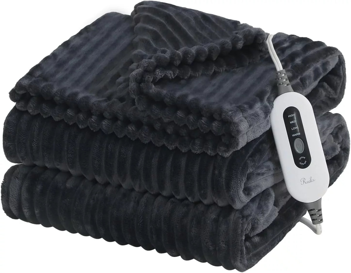 Dark Grey 50" x 60" Flannel Heated Electric Blanket Q735311