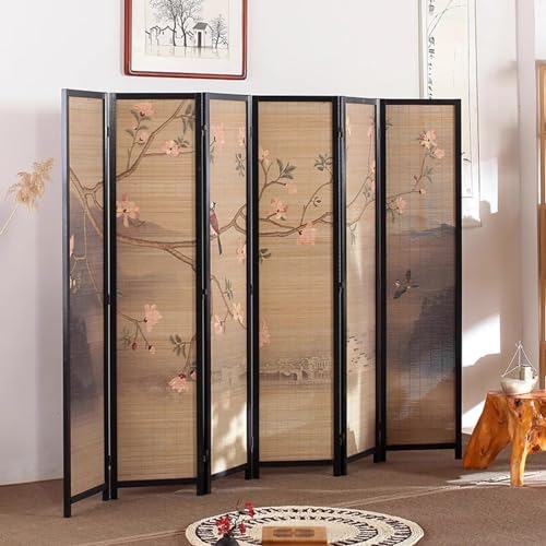 6 Panel Folding Privacy Screen Room Divider, 175cm Tall H96237