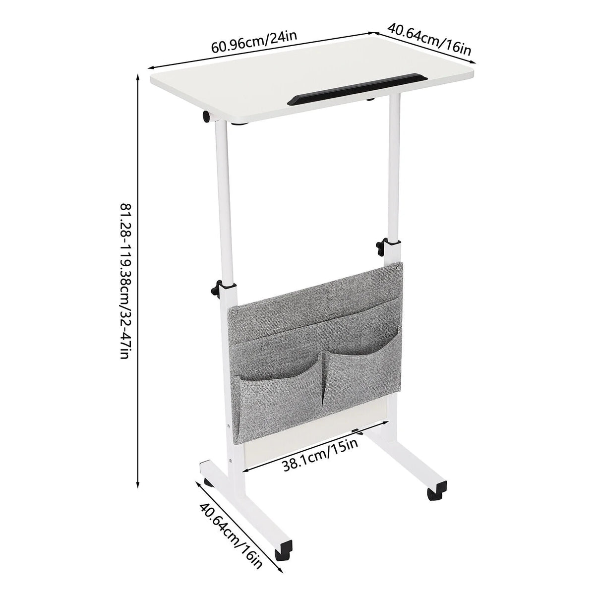 Adjustable Height Rolling Laptop Desk H445