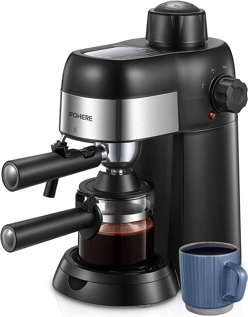3.5 Bar 4 Cup Compact Espresso Machine with Milk Frother G60423