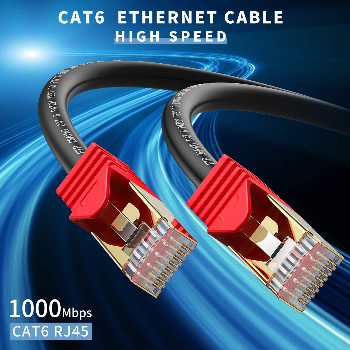 Outdoor Cat 6 Ethernet Cable 300ft 26AWG Waterproof Direct Burial H438