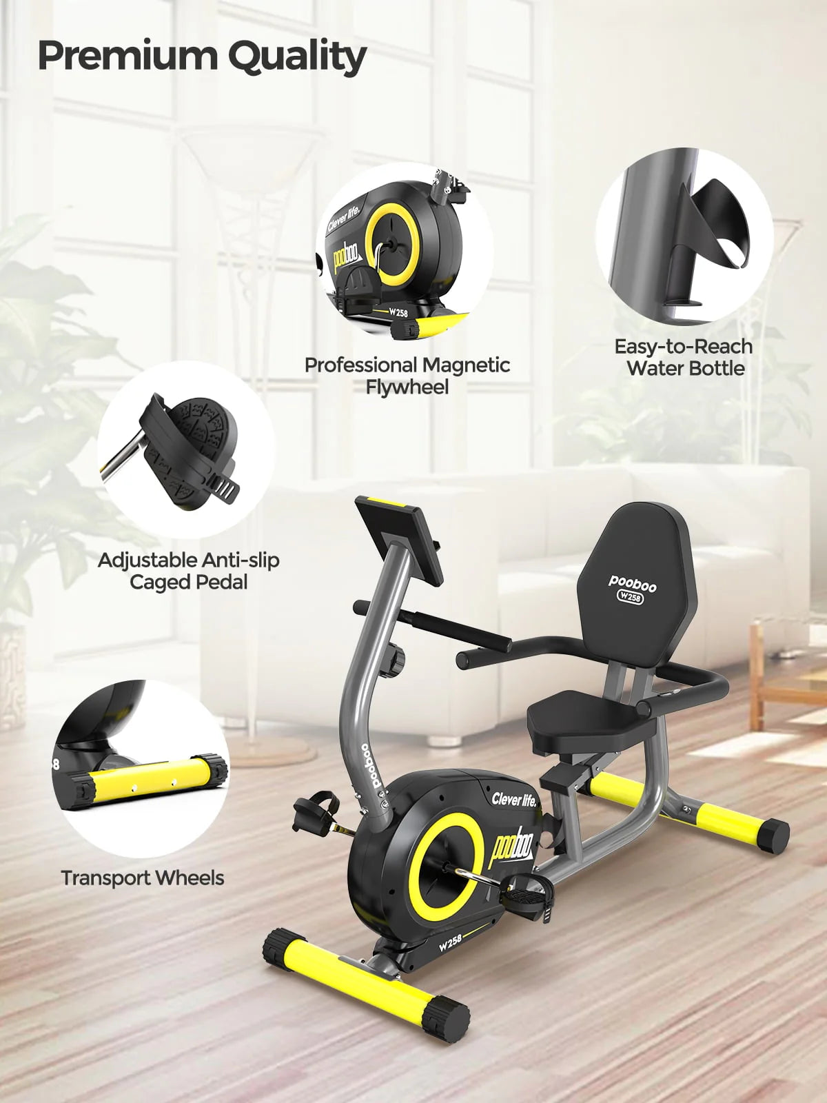 Recumbent Exercise Bike Belt Drive Indoor Cycling Bike X80036