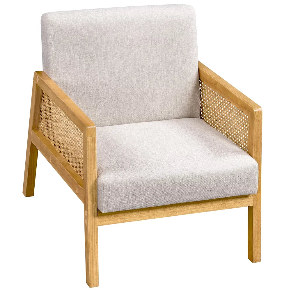 Beige Fabric Upholstered Accent Chair C7917