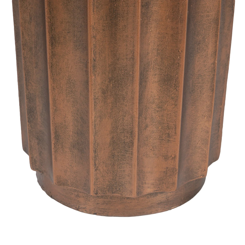 Weathered Copper Cement Stool And Side Table H75802