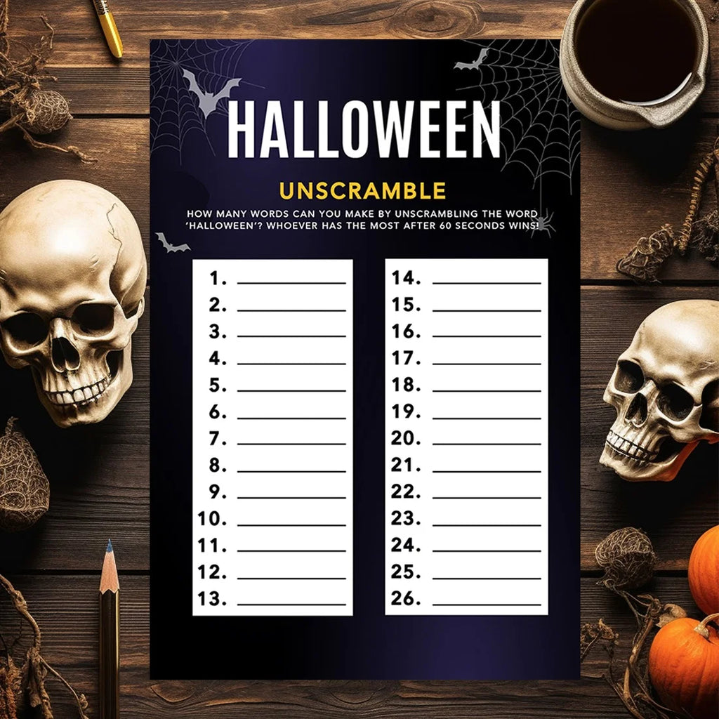 Halloween Party Game Cards, Bats & Spiders Themed, Pk-24 F819626