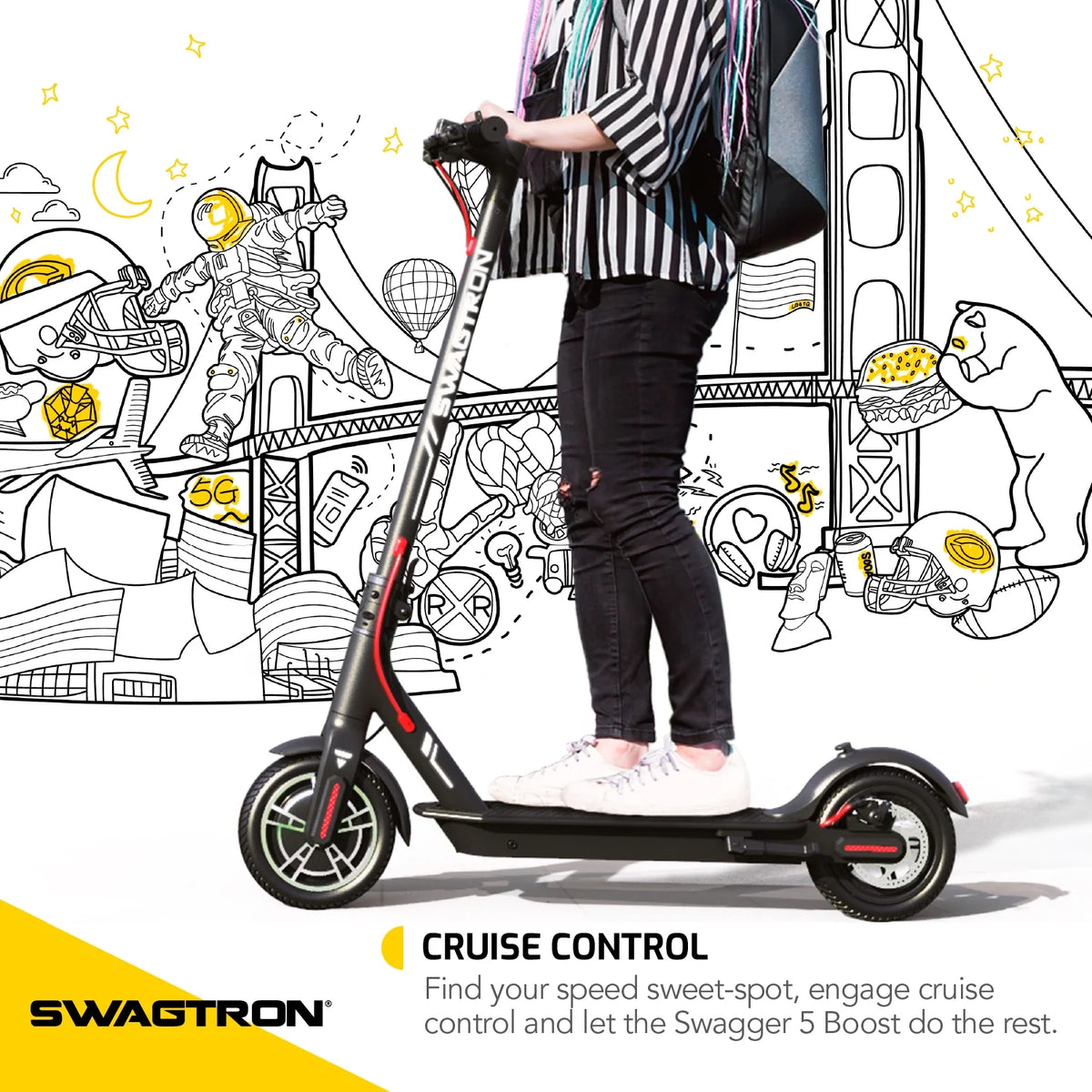 Adult Electric Scooter 320 lb Weight Limit 8.5 Inch No-flat Tires 300W Motor Y640673