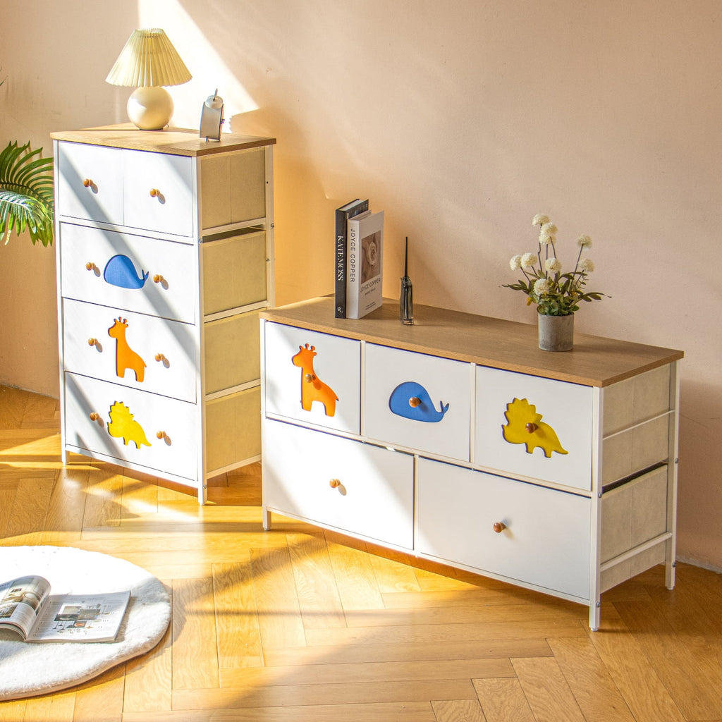 White 5 Drawer Dresser O80882