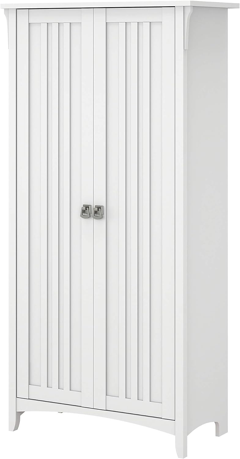 Tall Storage Cabinet with Doors in Cape Cod Gray O358685
