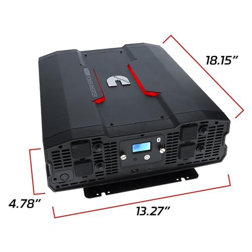 5000 Watts Modified Sine Wave Truck Inverter 12 Volts to 110 Volts Four AC Outlets Two USB Ports N8128