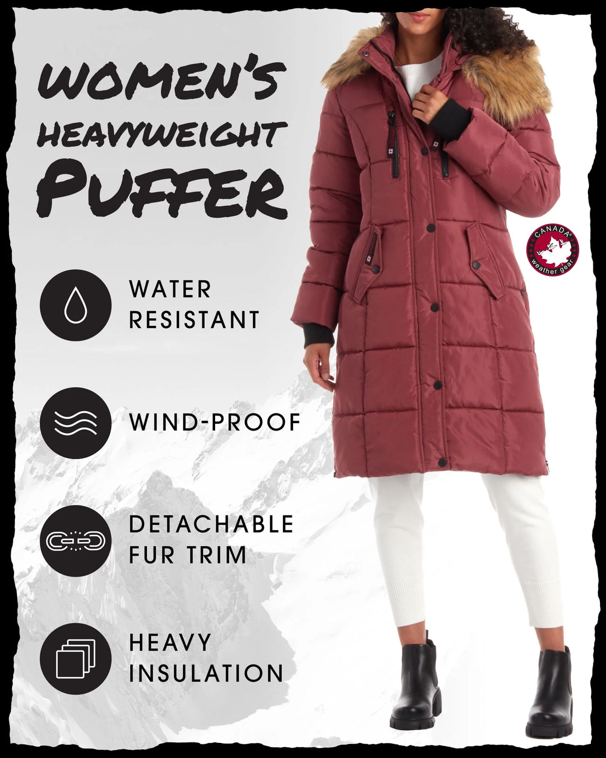 Women's Heavyweight Long Length Bubble Puffer Jacket M591