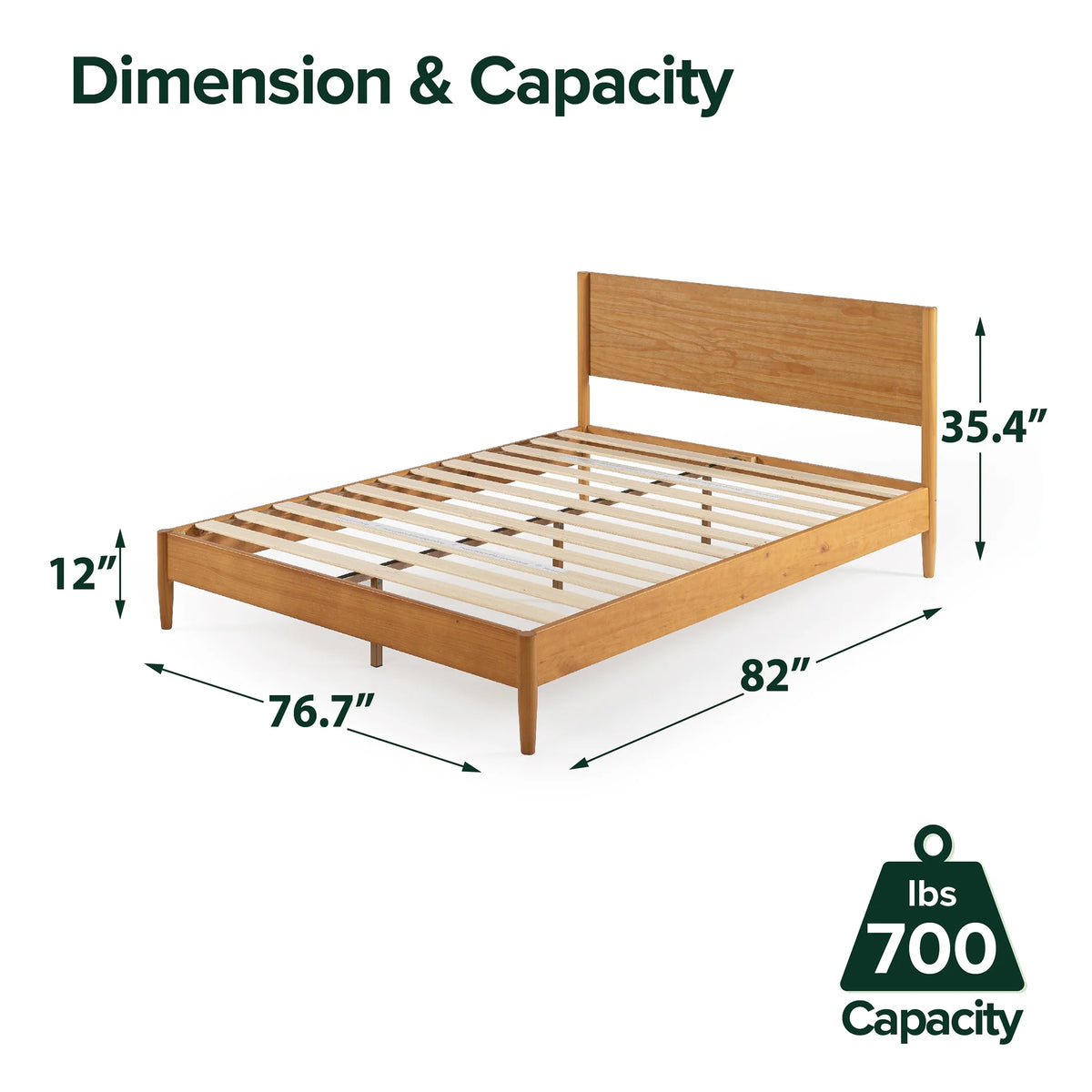 Queen Wood Platform Bed Frame M542