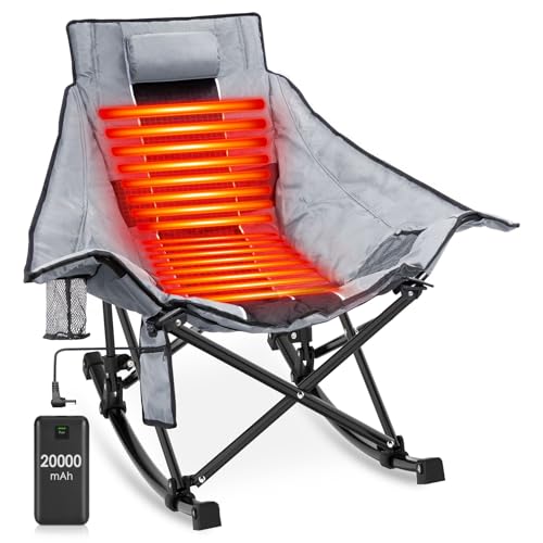 XL Oversized Heated Rocking Camping Chair with 3 Heat Levels I801759