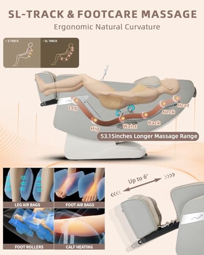 3D Full Body Massage Chair Zero Gravity Heat Grey M607472