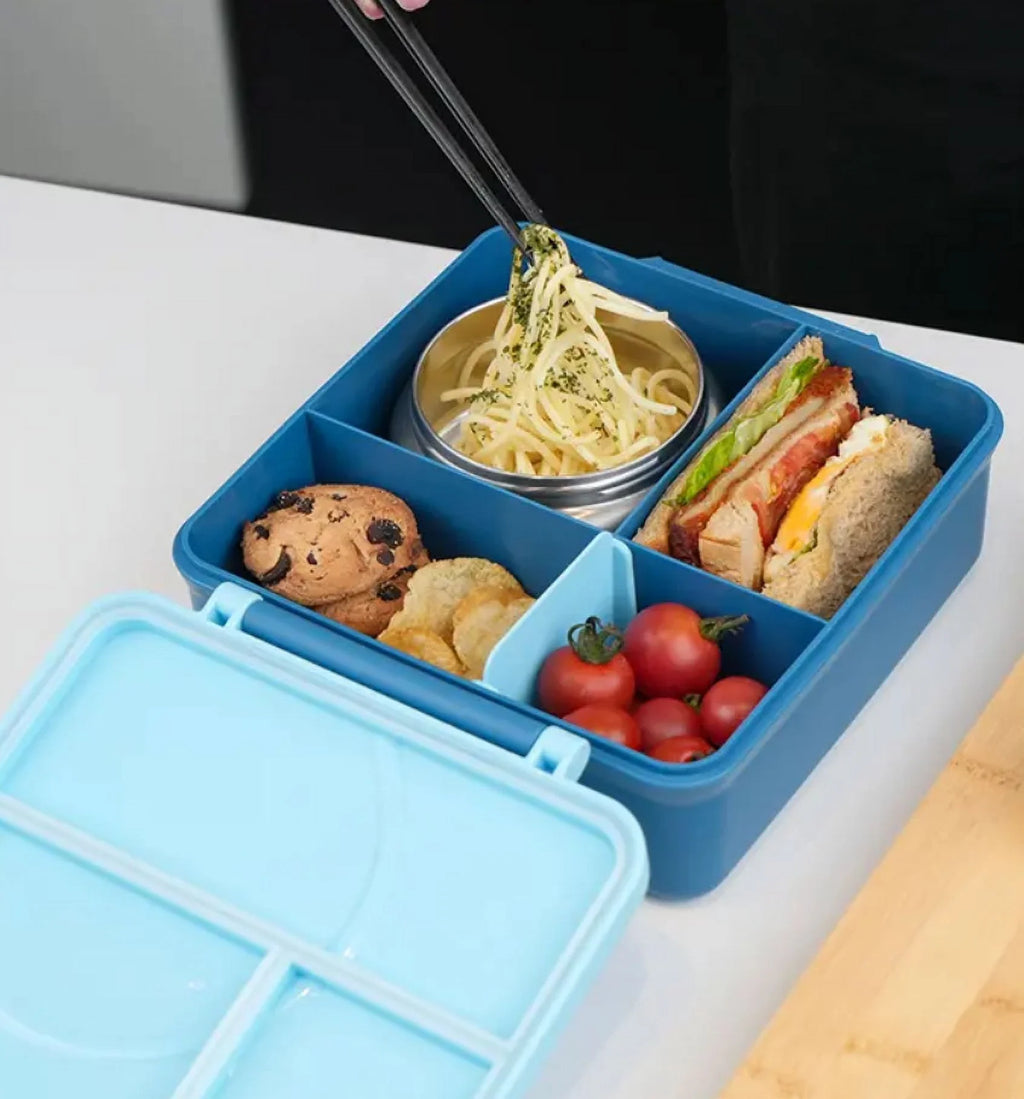 Blue Leak Proof Bento Box with Thermos Food Jar U21601