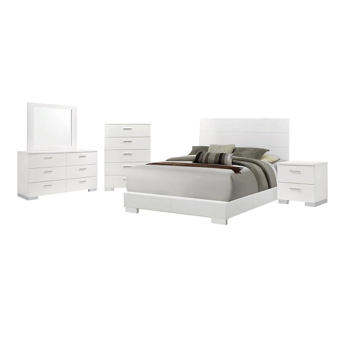 Queen Bedroom Set Glossy White T333220