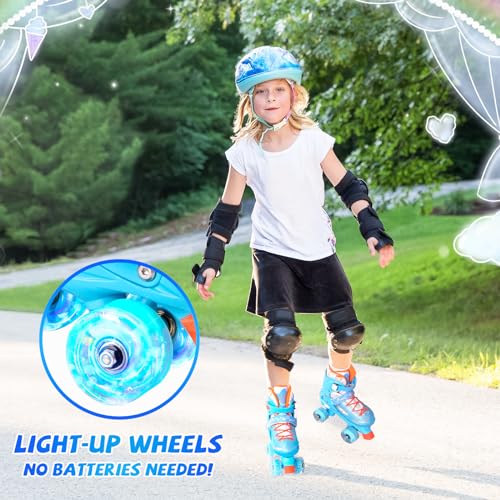 Adjustable Kids Roller Skates with 8 Light up Wheels B14939