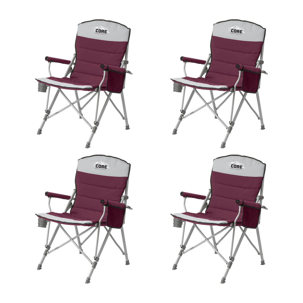 Gray 4 Pack Polyester Padded Hard Arm Chair with Carry Bag A946512