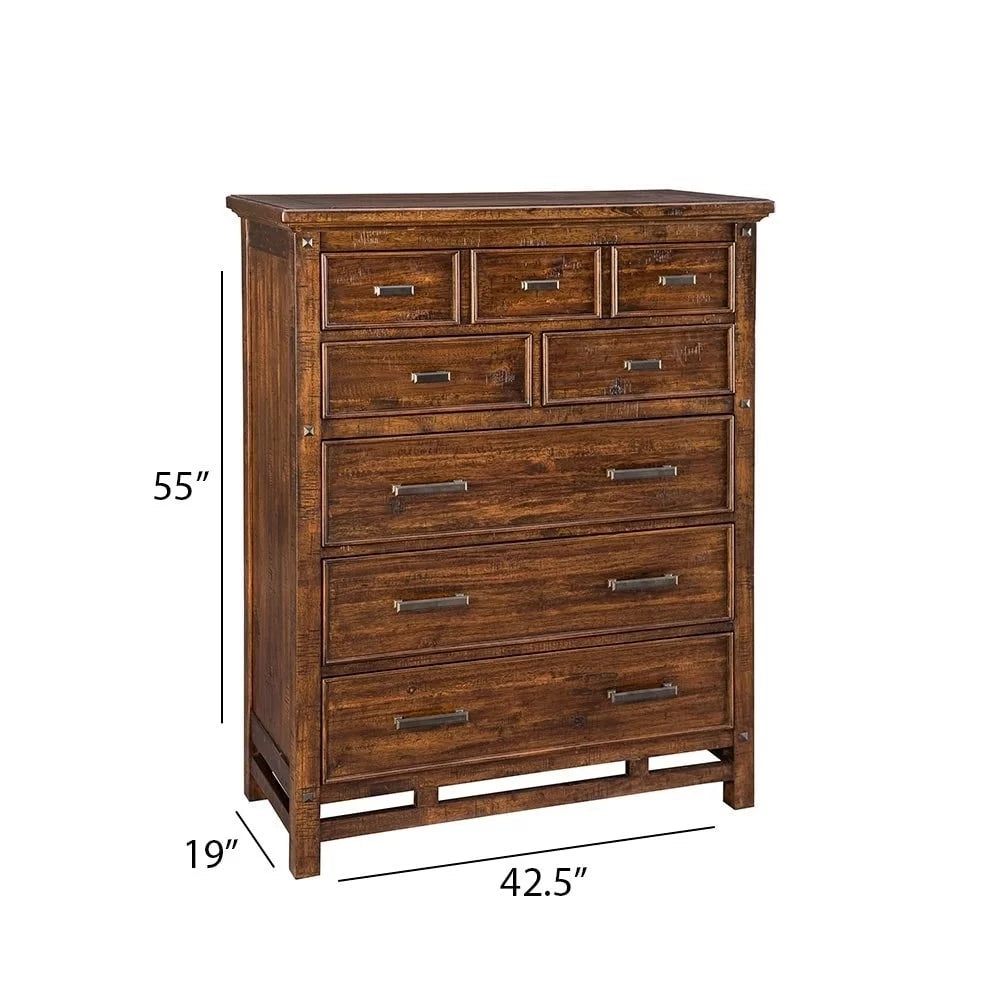 Brown 6-Drawer Wood Chest N815168
