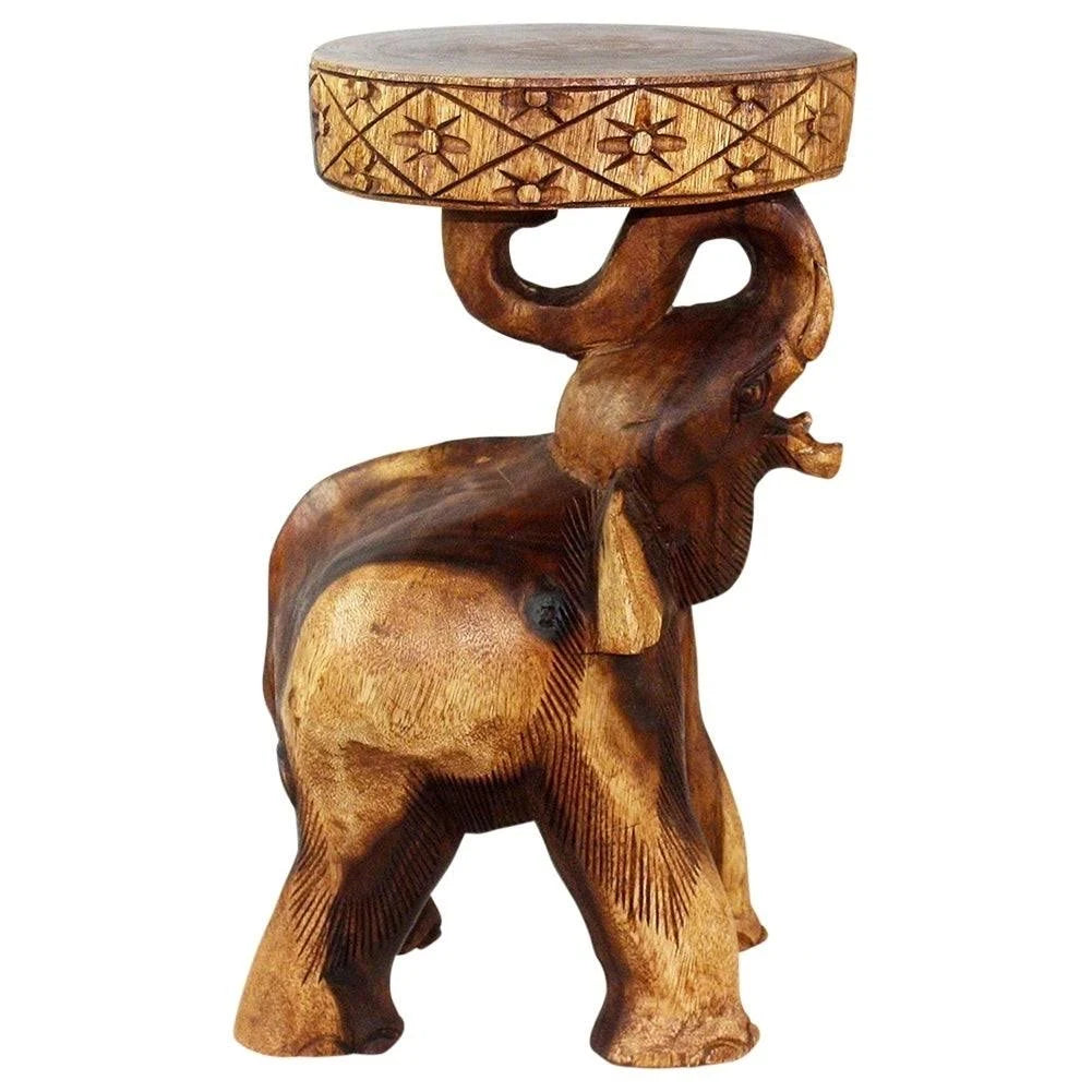 Walnut Oil Wood Elephant Stool E896197