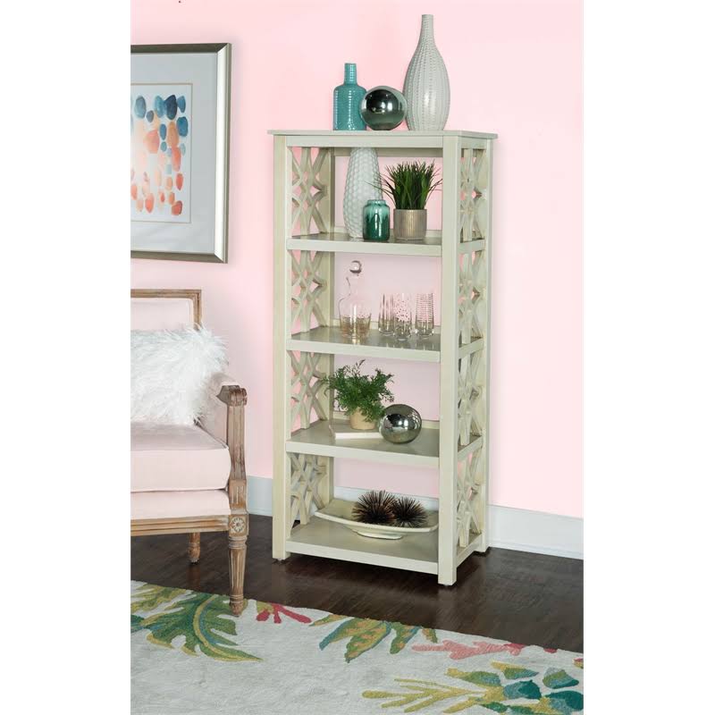Antique White Wood Bookcase P787