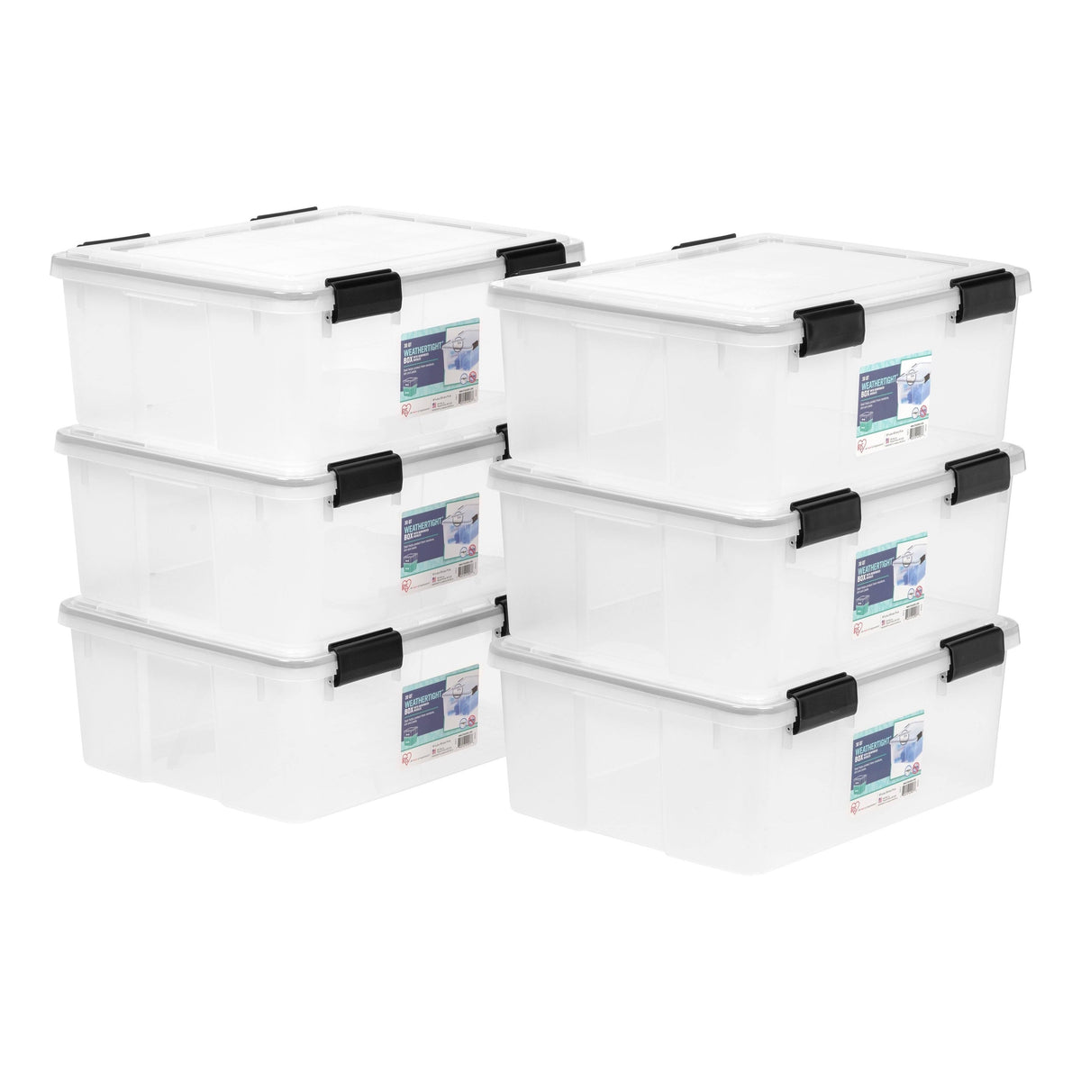 Clear 30 Quart Weathertight Storage Box, 6 Pack L689389