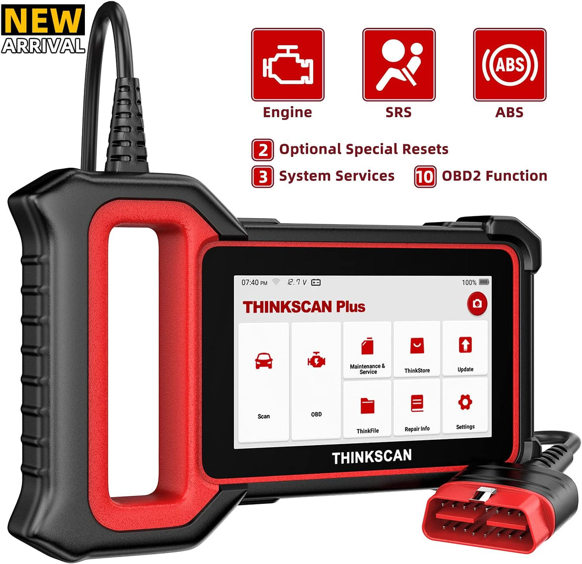 OBD2 Scanner Car Diagnostic Scanner with 28 Reset Functions 5 inch Touchscreen Y46983
