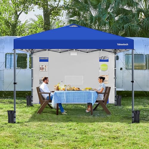 10x10 Pop-up Canopy Tent with Sidewall and Wheeled Bag White M336