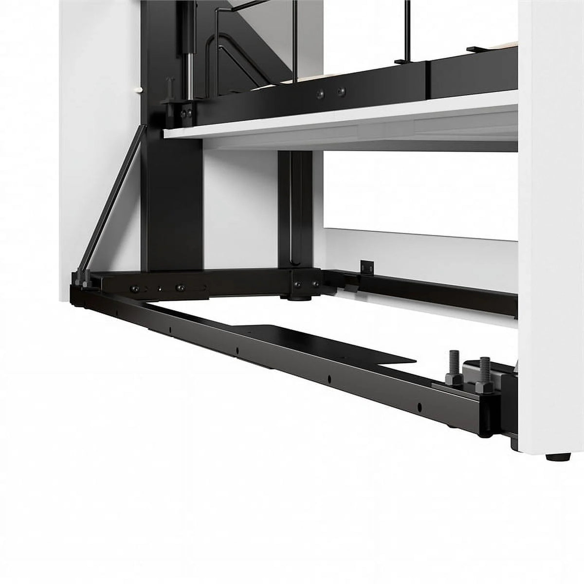 White Wood Queen Storage Wall Bed I599