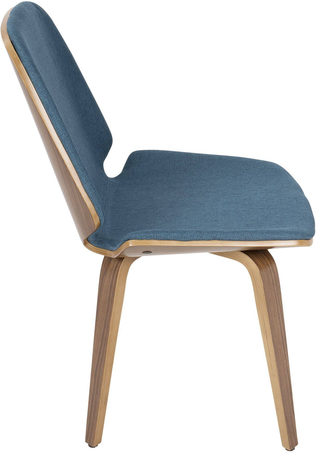 Blue Fabric Walnut Wood Chair (Set of 2) Y923