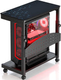 2-Tier Mobile Computer Tower Stand with Rolling Wheels B25225
