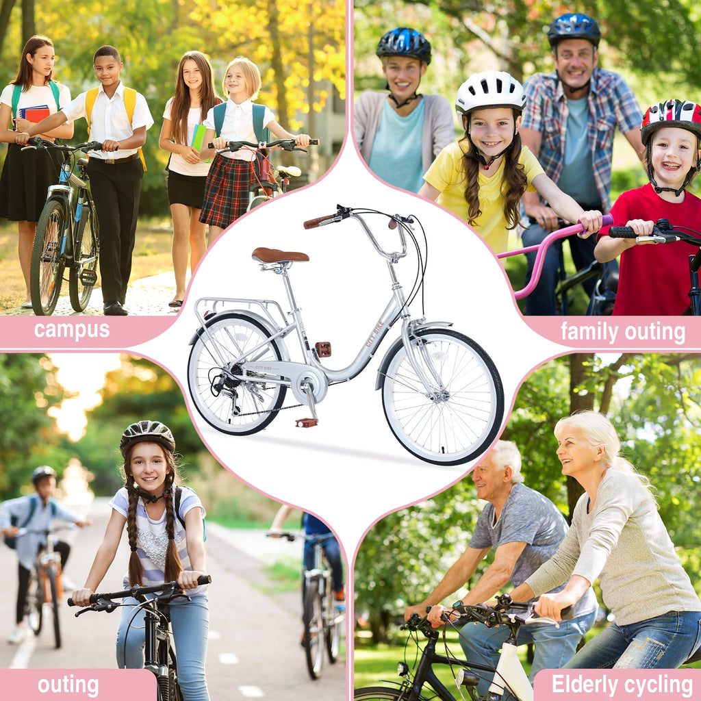 Pink 22 inch 7 speed Girls Cruiser Bike A66952