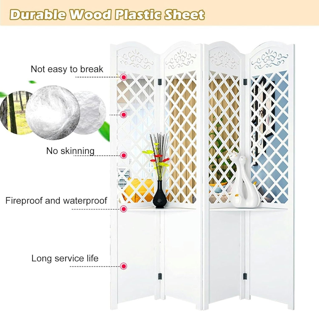 4 Panel Wood Room Divider E170