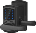 Digital Electronic Touchscreen Keypad Door Lock with Hidden Mechanical Key, Matte Black O80650