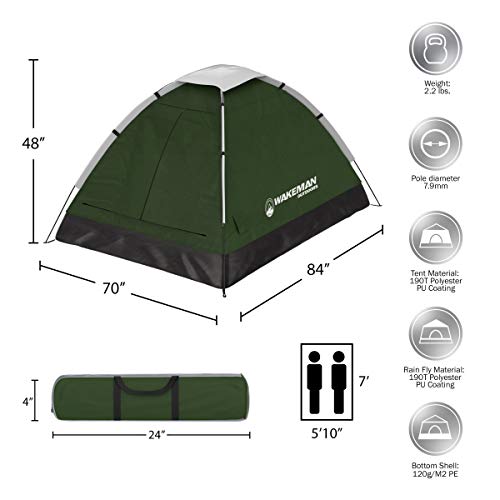 2 Person Camping Tent with Rain Fly and Carrying Bag K994