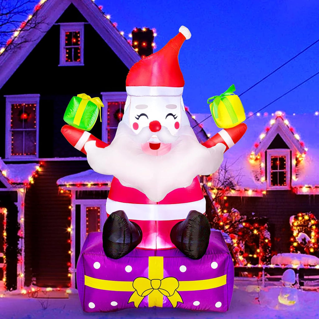 6 Ft Inflatable Santa Claus with Gift Boxes H44648