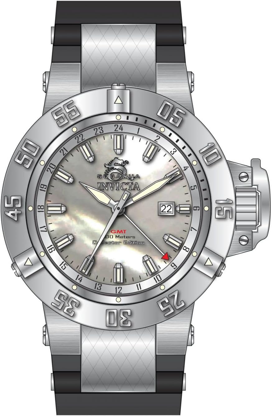 White Mother-Of-Pearl Black Rubber Watch O304273