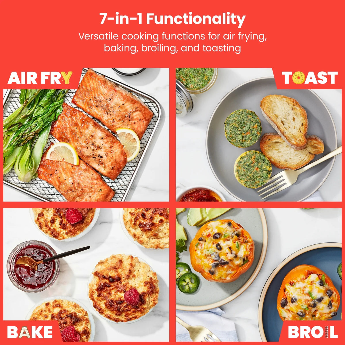 Air Fryer + Toaster Oven Combo, 20 Qt Stainless Steel C862717
