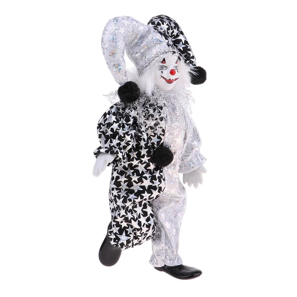 9 Inch Porcelain Harlequin Doll Figure Y383