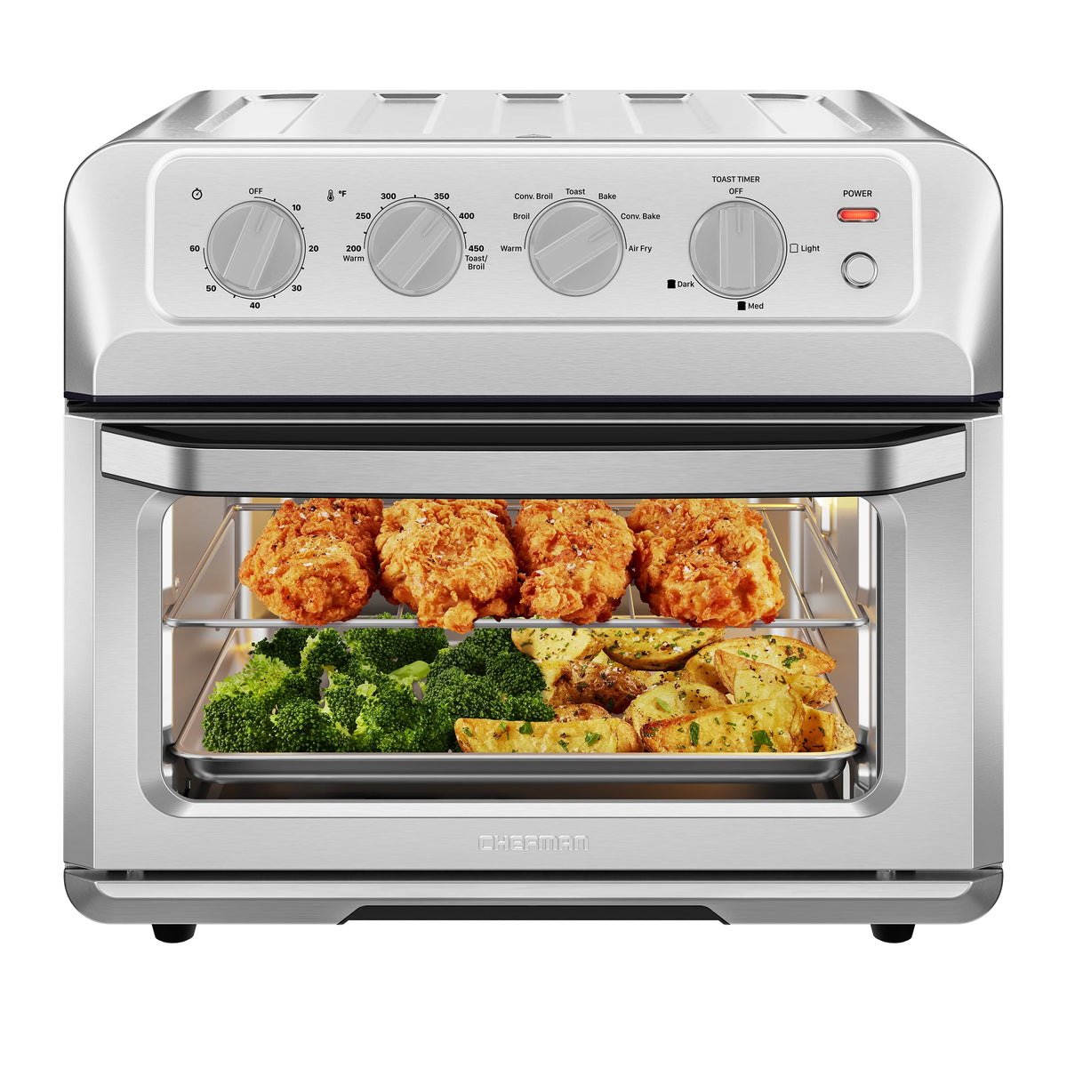 Air Fryer + Toaster Oven Combo, 20 Qt Stainless Steel C862717