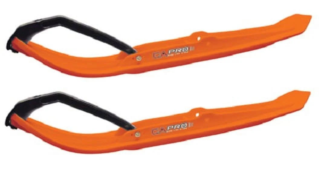 Orange MTX Snowmobile Skis with 10" Round Bars Complete Kit S57015