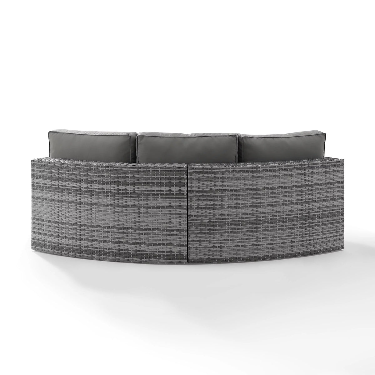 Gray Wicker Curved Patio Sectional Sofa X799313