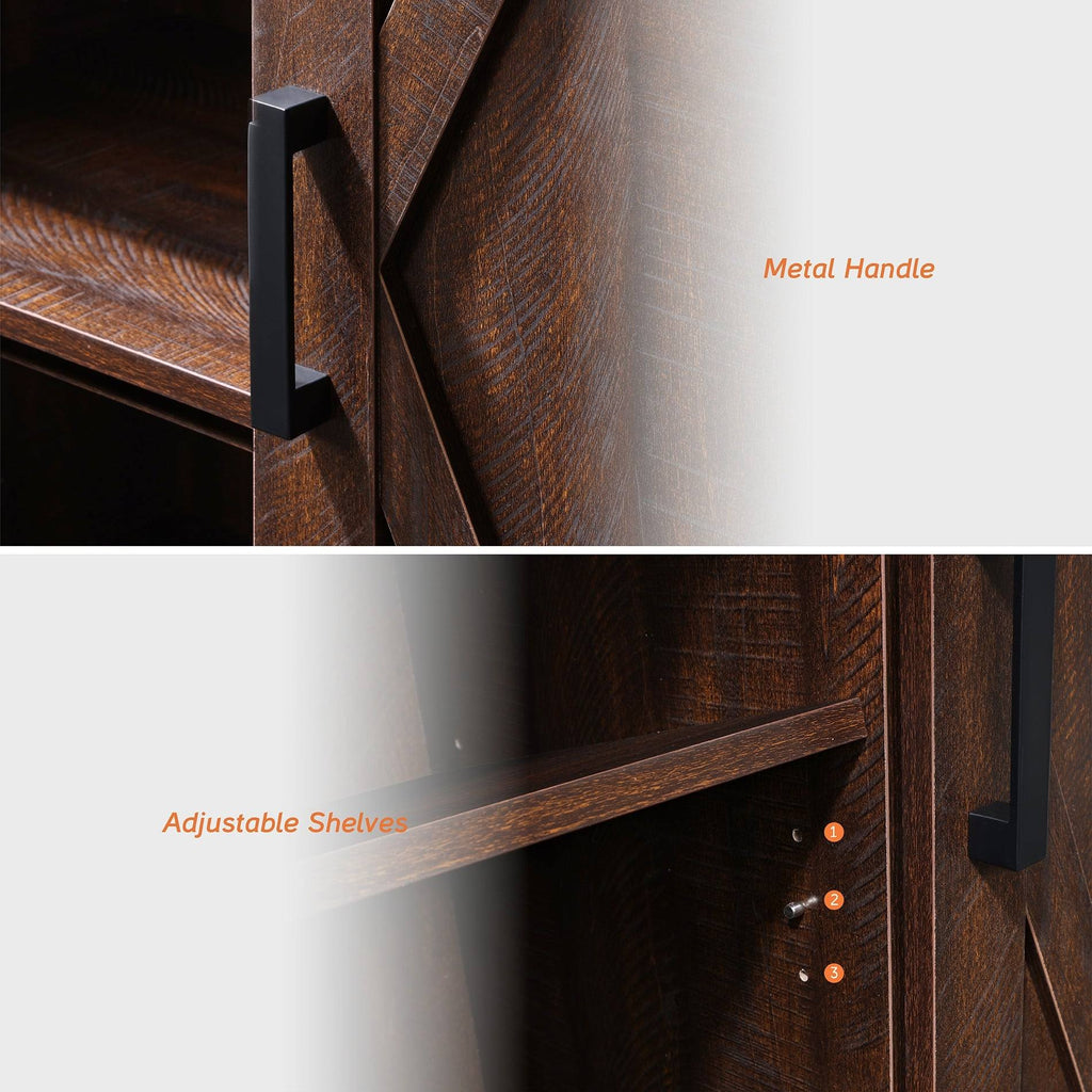 Rustic Brown Wash Wood TV Stand / Storage Cabinet T459