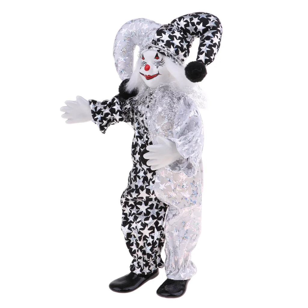 9 Inch Porcelain Harlequin Doll Figure Y383