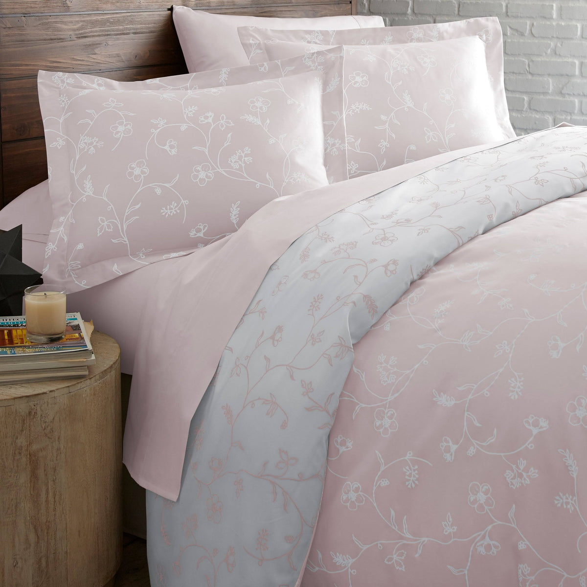 Cotton Reversible Duvet Cover and Sham Set Twin XL Y895