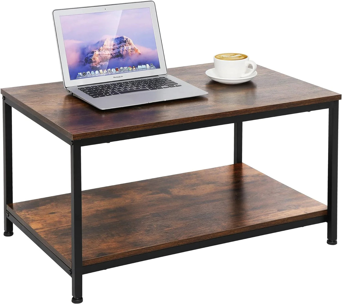 Industrial 2-Tier Coffee Table Rustic Brown P1960