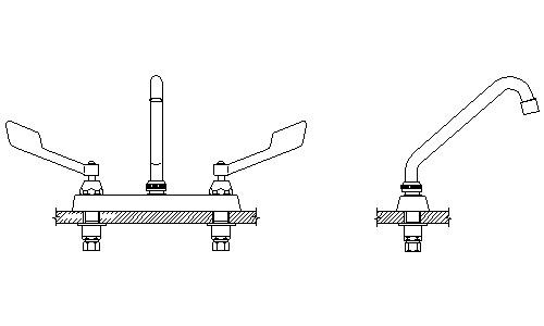 Two Handle Cast Deck-Mount Faucet S843