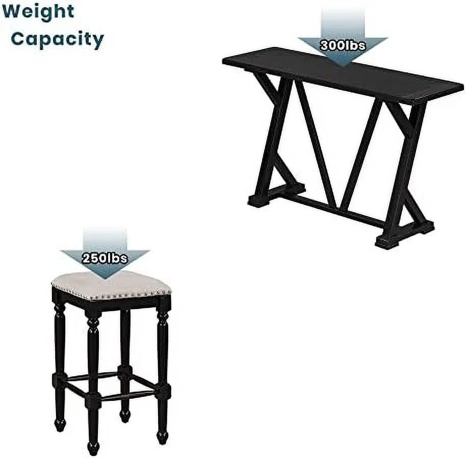 5-Piece Wood Dining Table Set with 4 Stools C857292