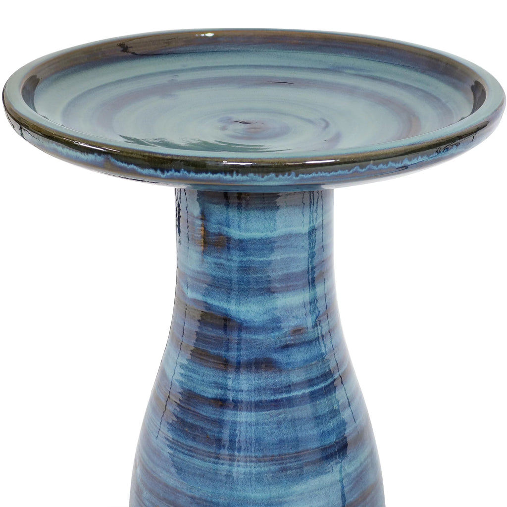 Glazed Ceramic Outdoor Bird Bath J81453