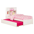 White Solid Wood Twin Trundle Platform Bed Z8876