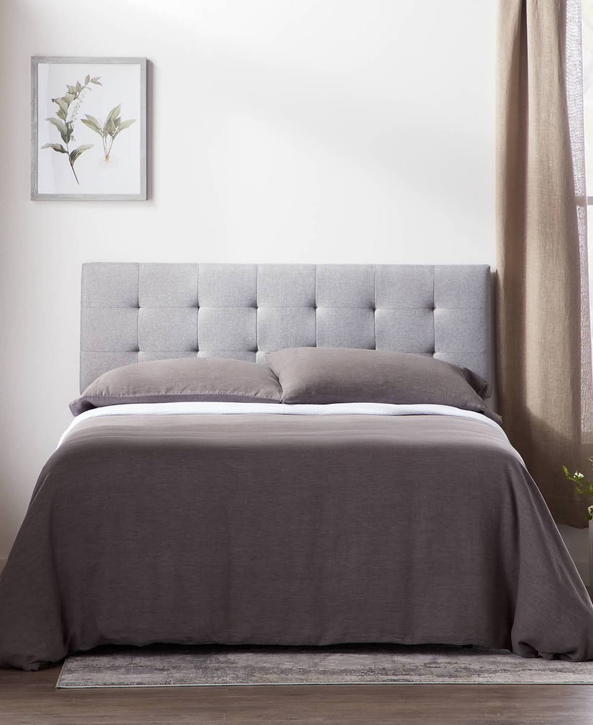 Light Gray Square Tufted Headboard T471